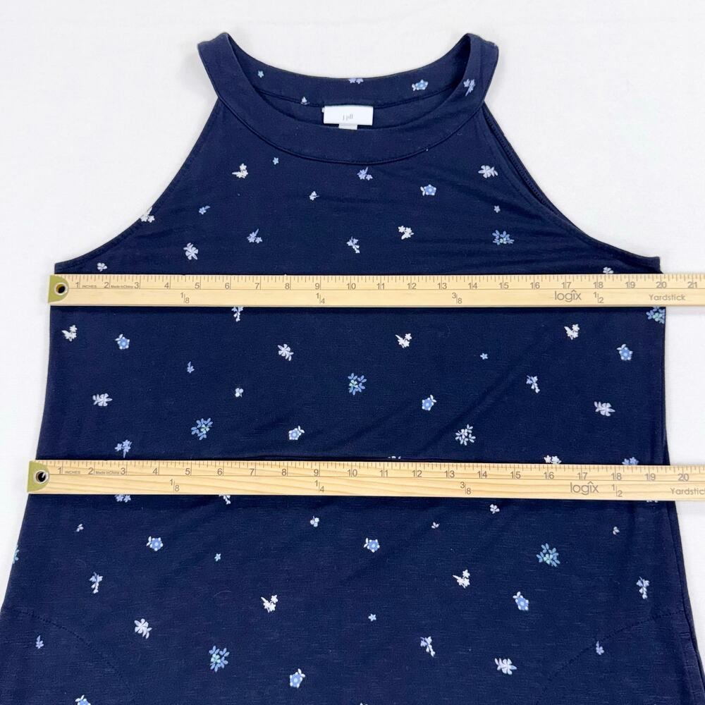 J Jill Paisley Halter Neck Maxi Dress Medium Navy Blue Resortwear - Picture 11 of 14
